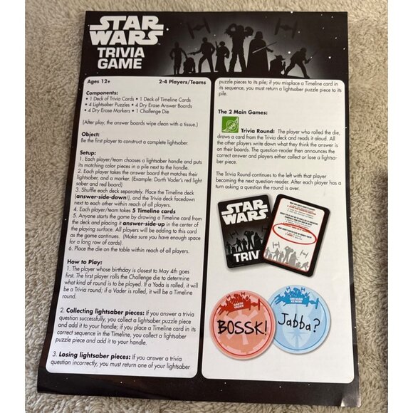 Star Wars Trivia Game With 650+ Questions & Lightsaber Scorekeepers By Disney - Picture 12 of 12